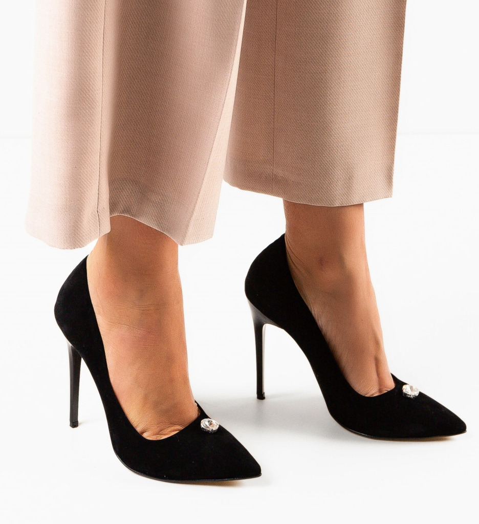 Pantofi Staly Negri cu Toc Eleganți - imagine 2