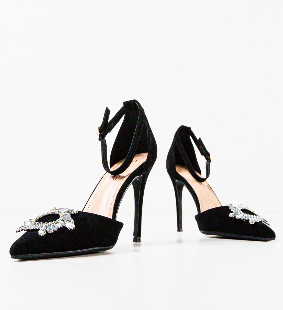 Pantofi cu toc eleganți Depurtat Honor Negri - imagine 7