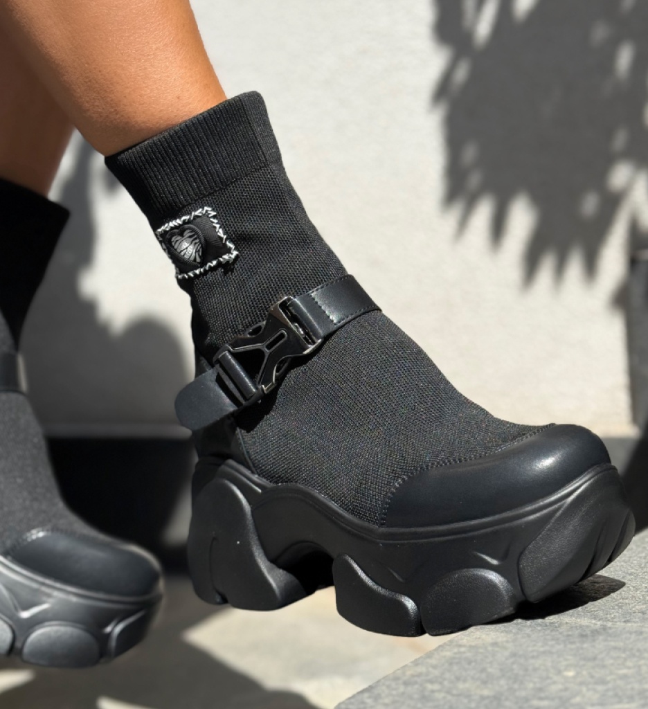 Sneakers Dama Tradale Negri | Stil și Confort - imagine 2
