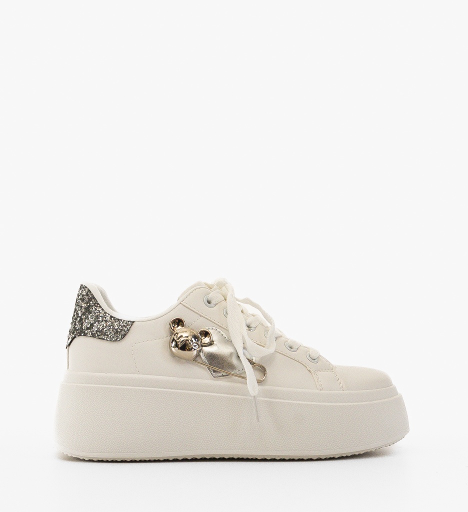 Sneakers Dama Neela Argintii | Sport si Confort - imagine 3