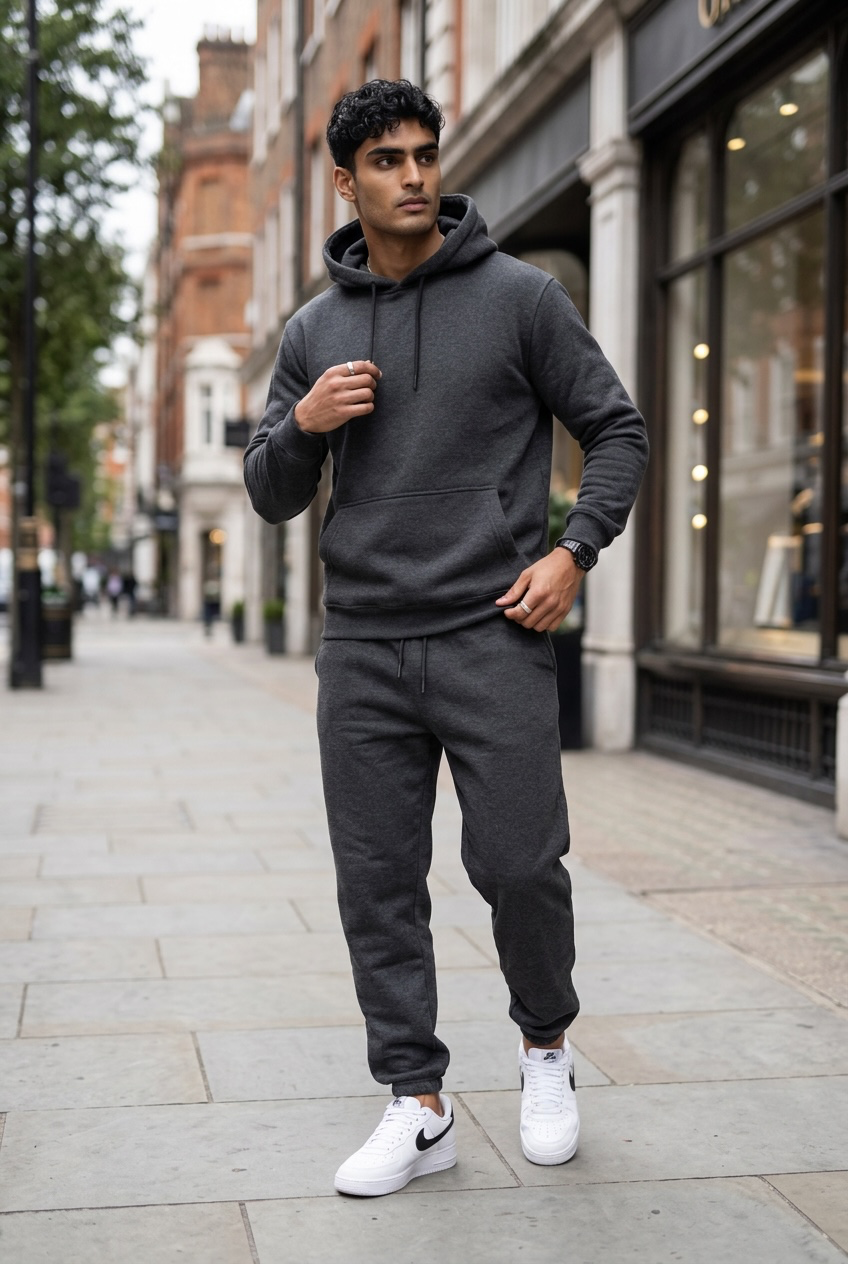 Trening barbati slim fit Pantaloni + Hanorac  gri  13520 O2-5.3