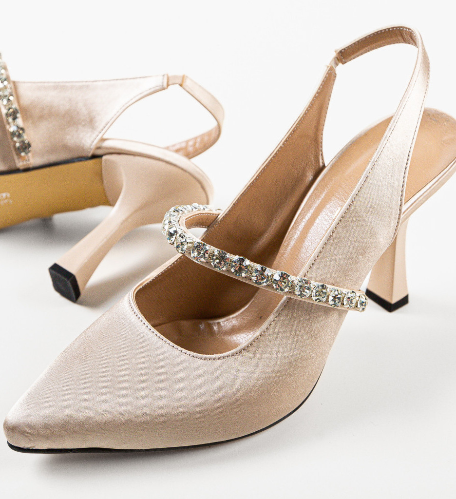 Pantofi Cook Bej | Toc Elegant Dama - imagine 7