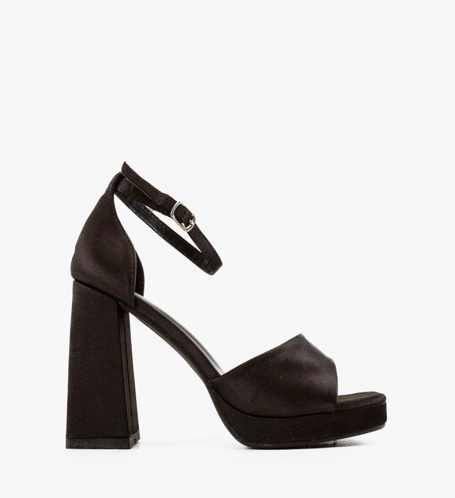 Sandale Mills Negre cu Toc Elegant - imagine 4