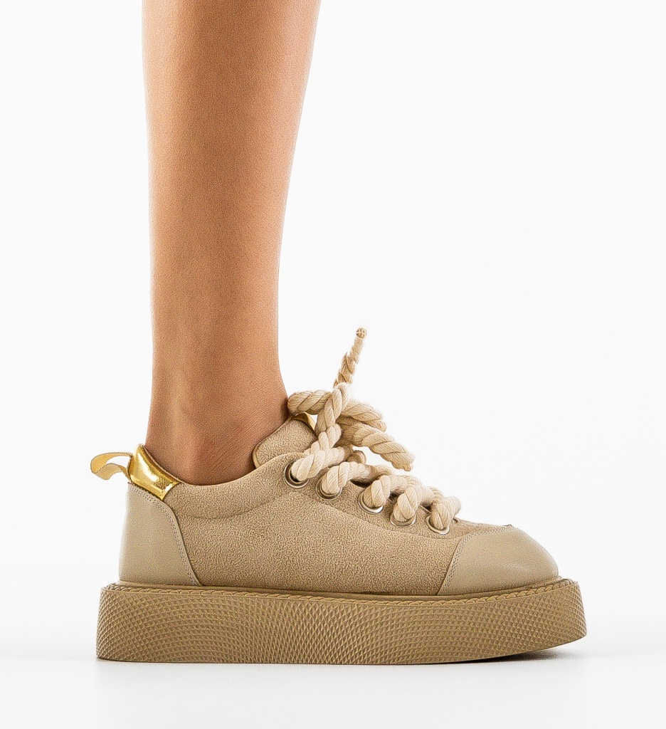 Pantofi Casual Lamesytt Bej | Confort & Stil - imagine 4