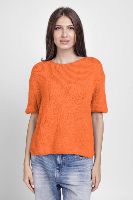 Pulover Pufos Mohair Portocaliu | Shopika