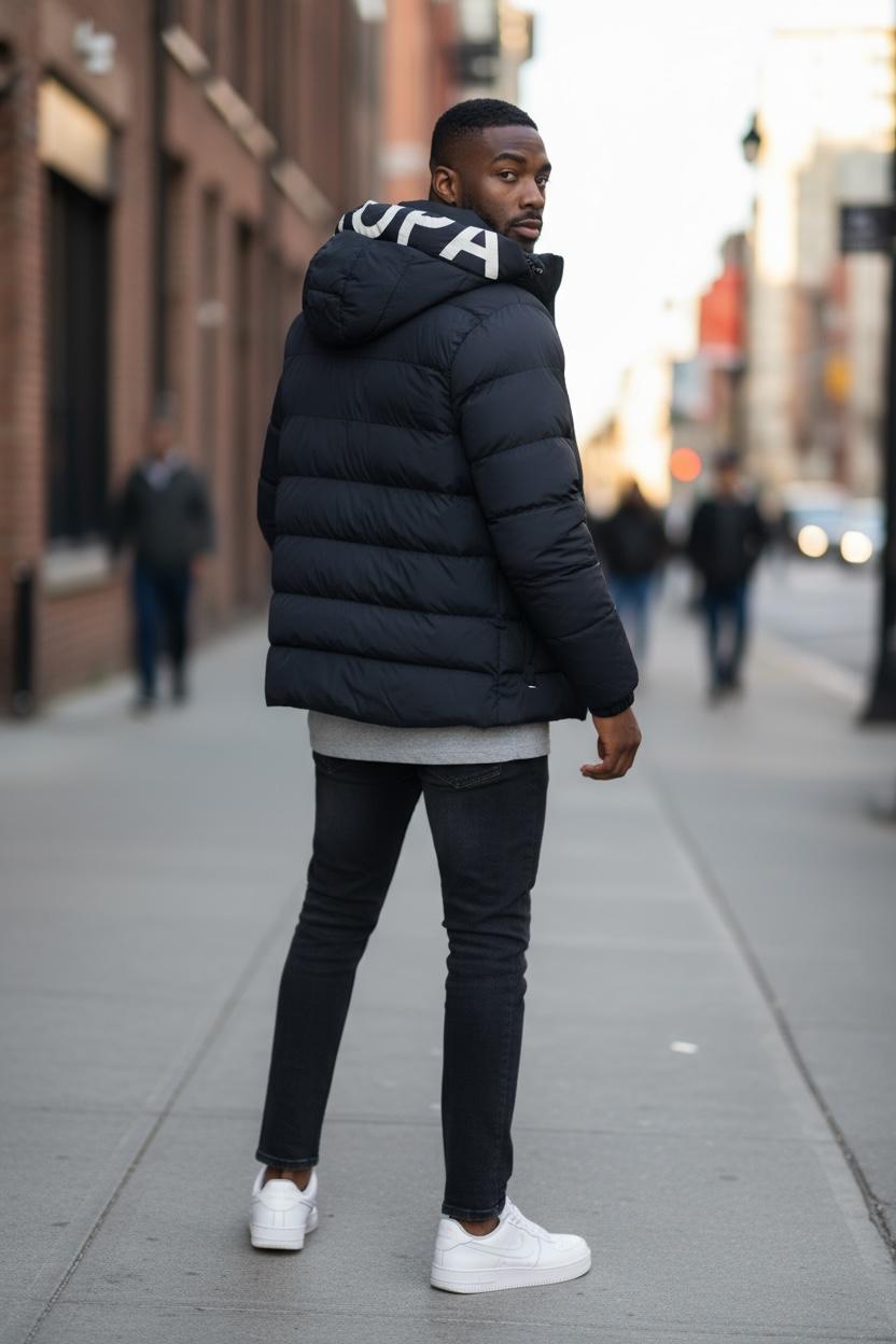 Geaca Barbati Neagra M69 Stil Casual Elegant