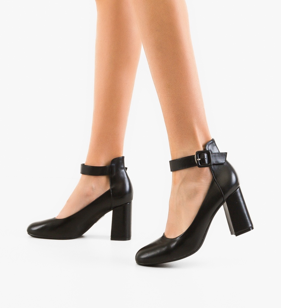 Pantofi Kas Negri Eleganți cu Toc
