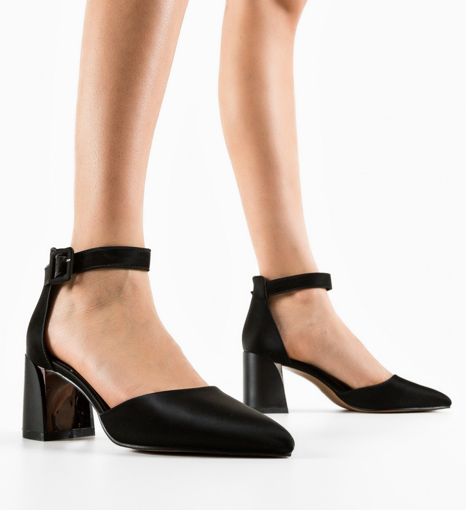 Pantofi Vandre Negri cu Toc - Eleganță Asigurată - imagine 4