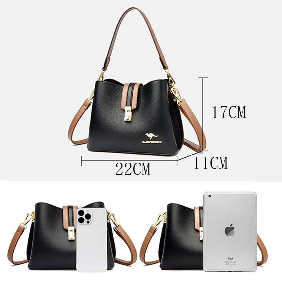 Geanta dama Bibiana GT1881 negru Pfy, 3 compartimente - imagine 3