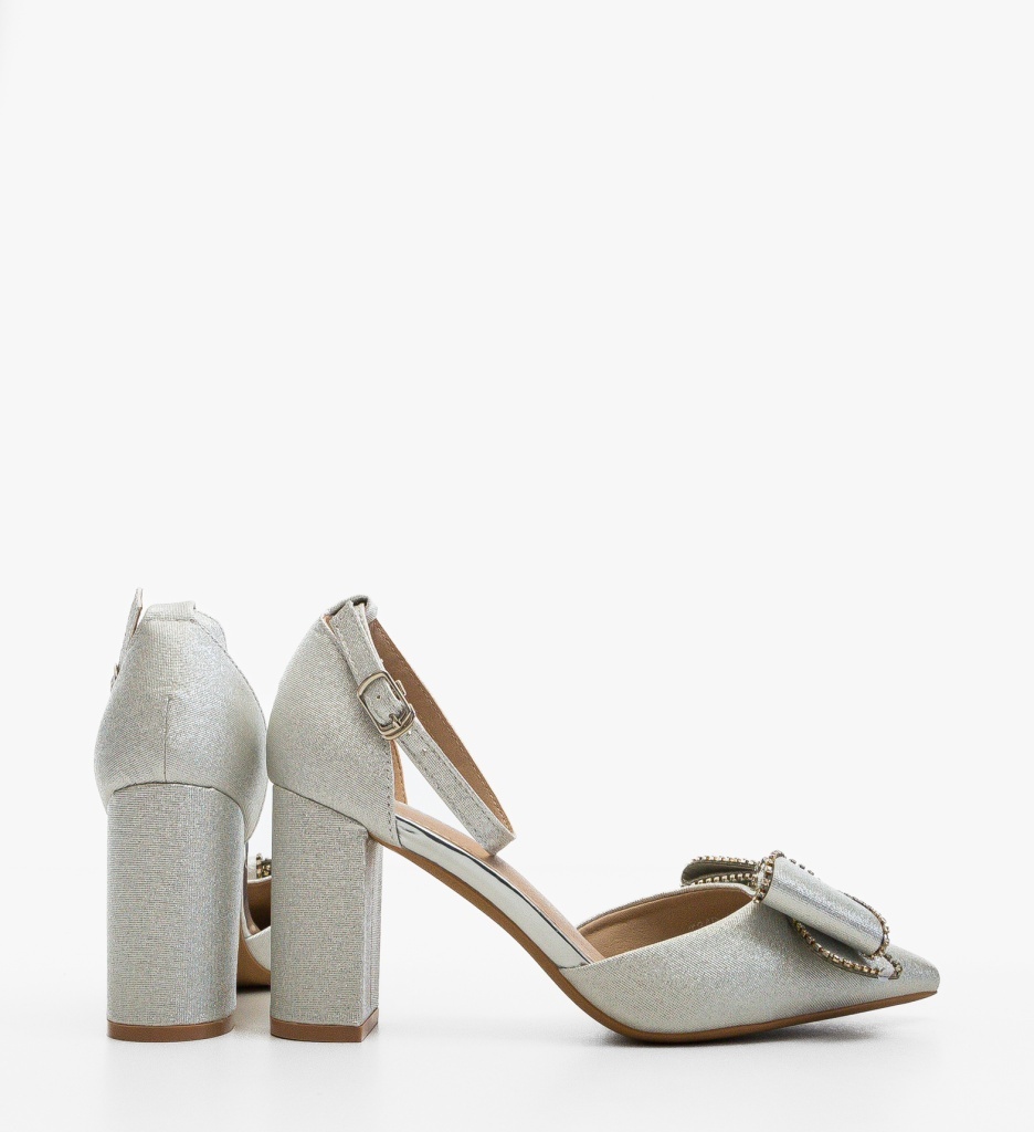 Pantofi cu toc Undya Argintii - Eleganță și Stil - imagine 2