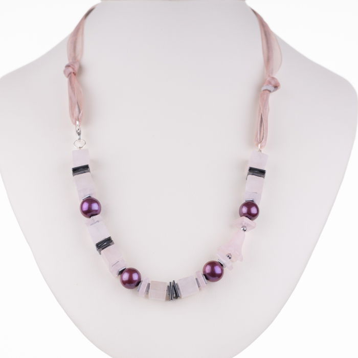 Colier Cuarț Roz Maia Colt - Design Eleg