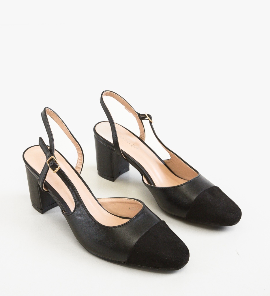 Pantofi Dama Miles Negri cu Toc Eleganți - imagine 2
