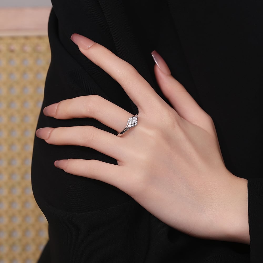 Inel Argint Delis | Model Elegant cu Pietre - imagine 2