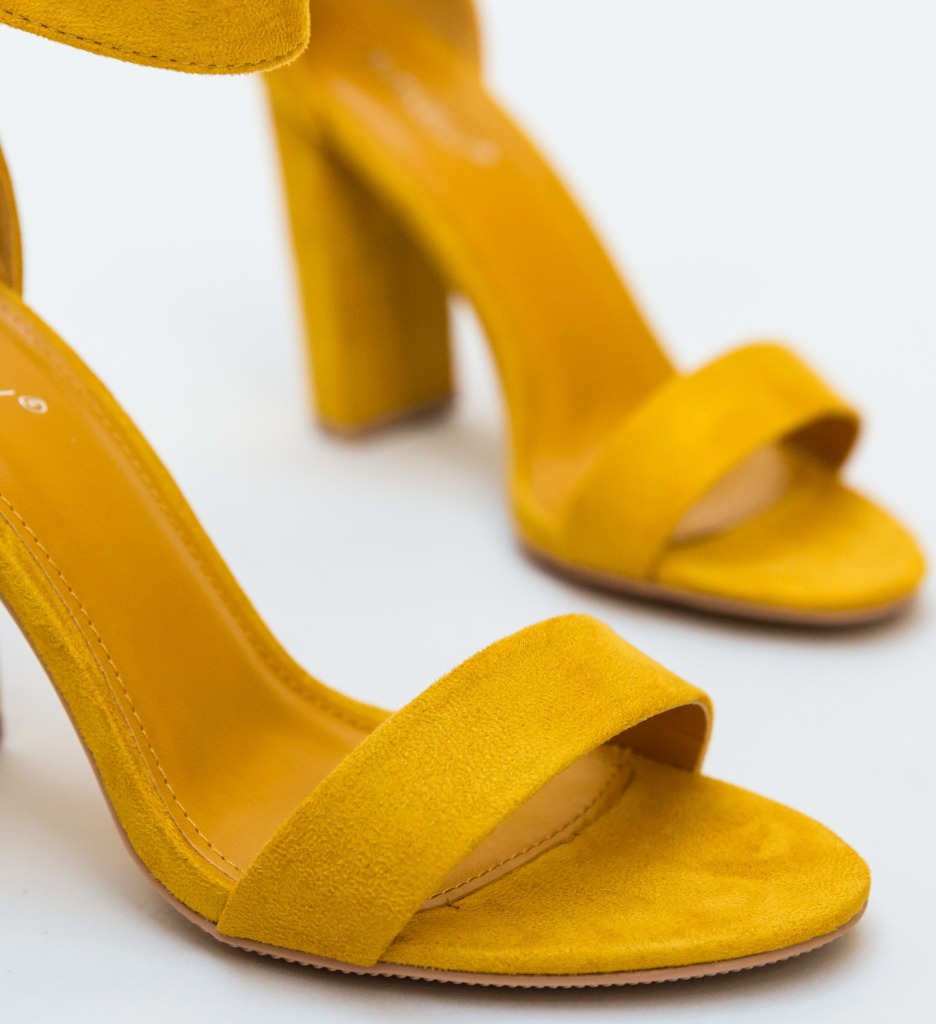 Sandale Galbene cu Toc Semuel | Eleganță Vară - imagine 7