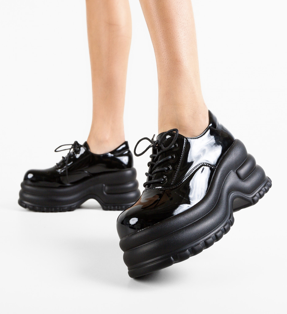 Pantofi Casual Dama Genevya Negri | Confort & Stil - imagine 5