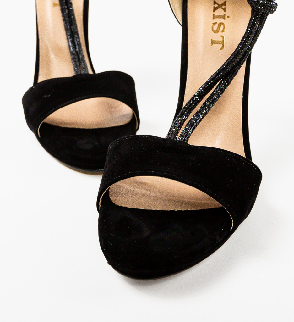 Sandale Aneama Negre 2 cu Toc Elegant - imagine 7