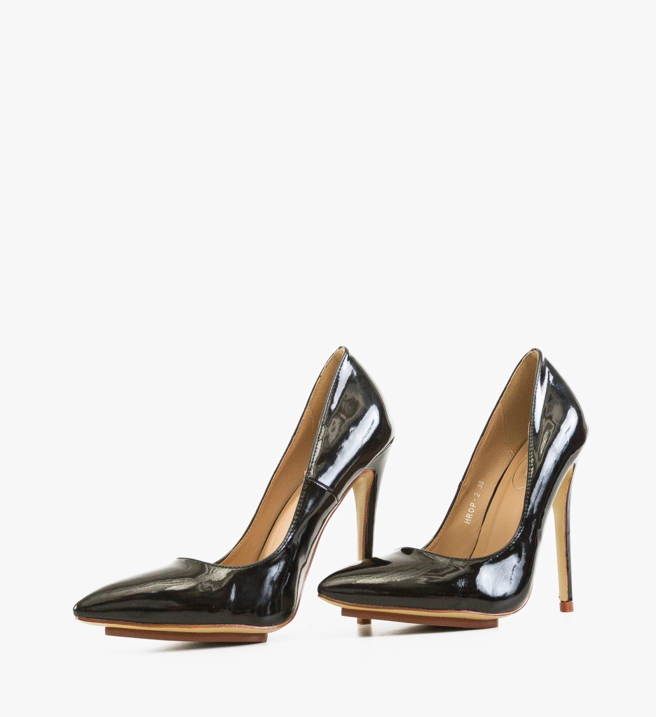 Pantofi Dama Kajne Negri cu Toc Elegant - imagine 5