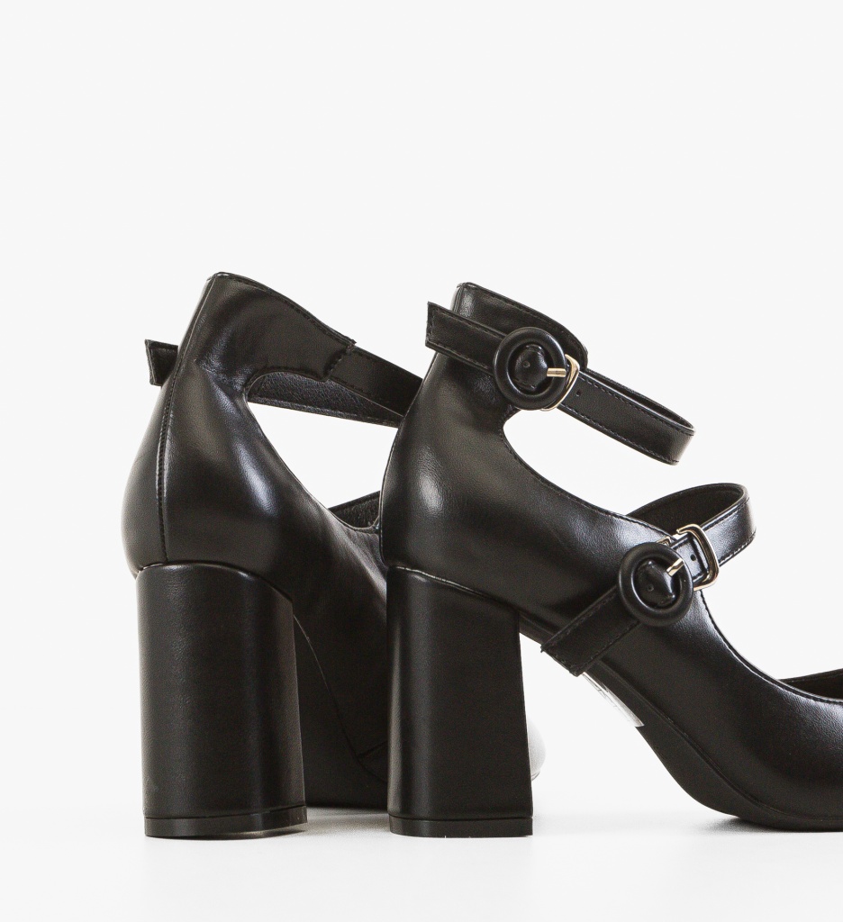 Pantofi Dama Rasthe Negri cu Toc Eleganti - imagine 4