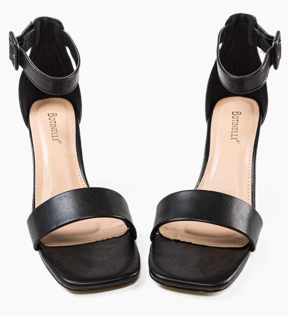 Sandale Opatar Negre Elegante cu Toc - imagine 5