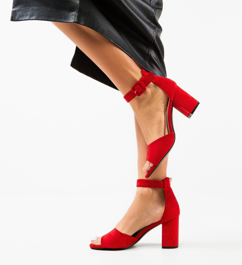 Sandale Portuguese Rosii cu Toc Elegante - imagine 3