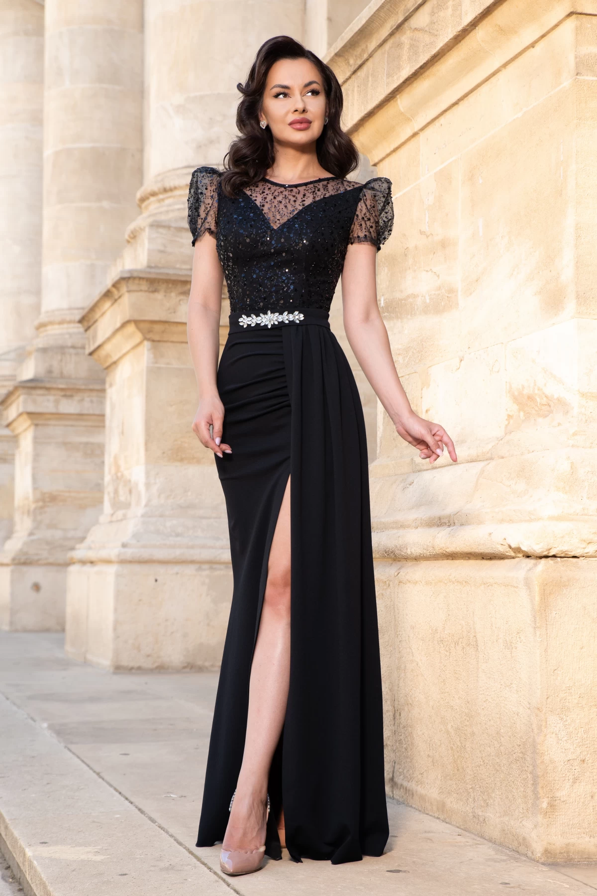 Rochie Chanttal Angie Neagră Eleganță