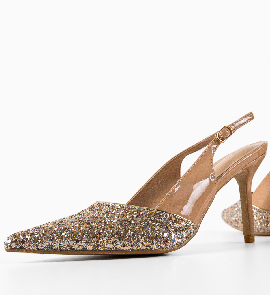 Pantofi Aamin Aurii - Eleganță cu Toc - imagine 5