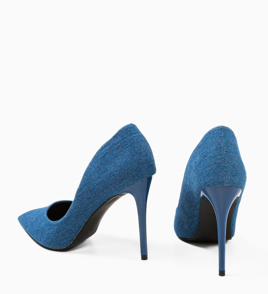 Pantofi Dama Toc Albastru Eleganți - imagine 6