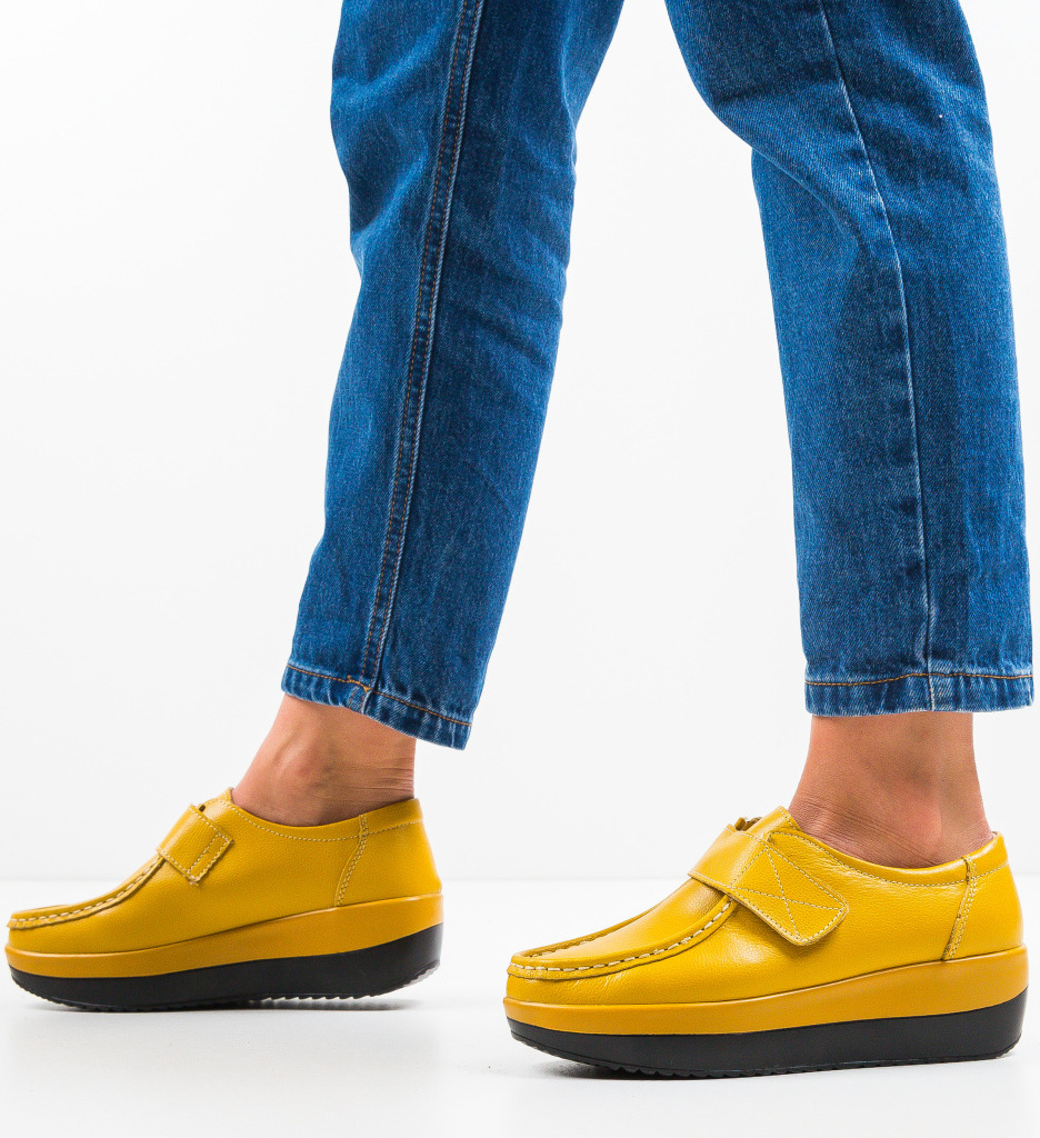 Pantofi Sport Groma Galbeni - Confort Urban - imagine 2
