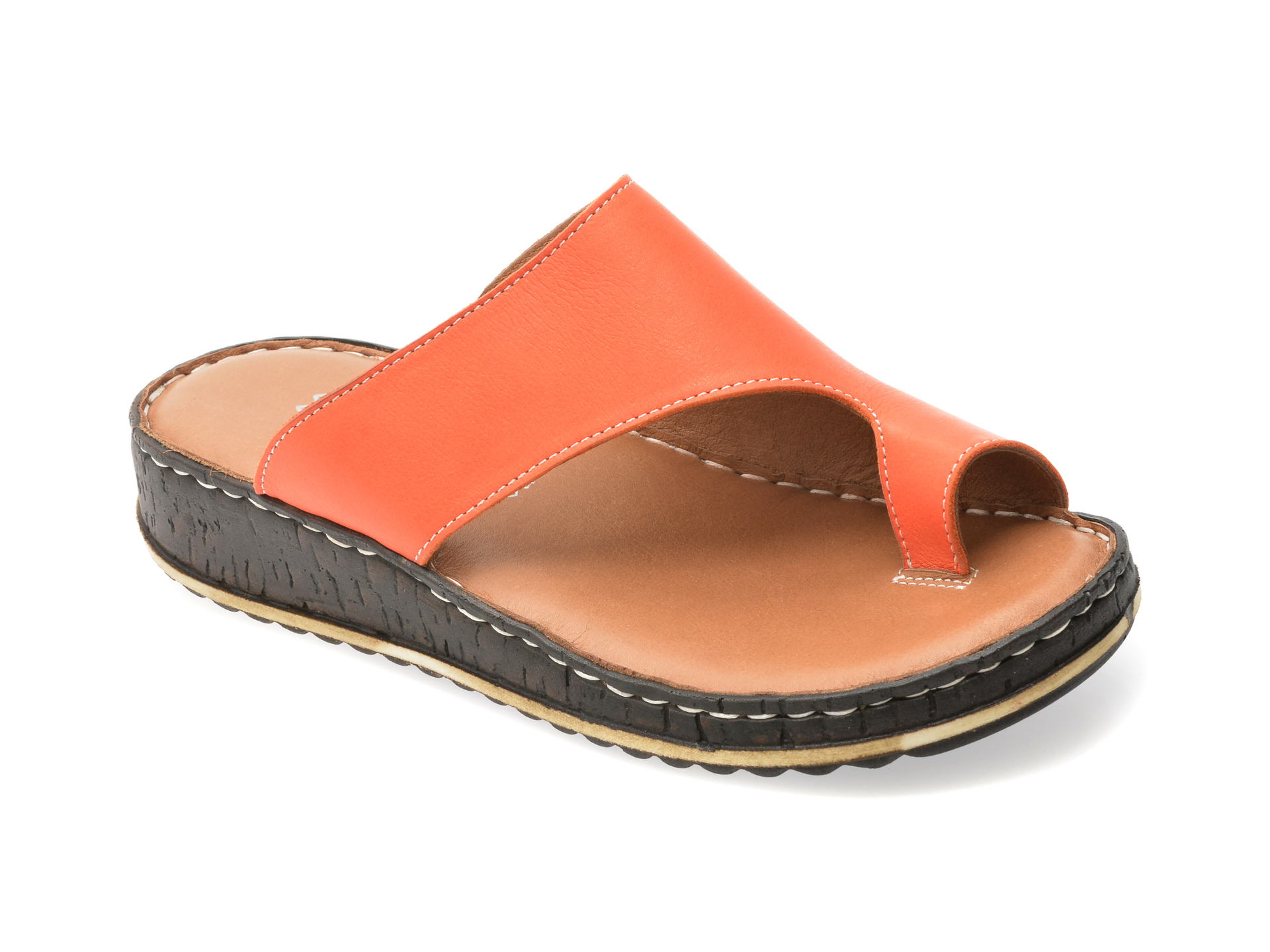 Papuci SHOOZY Piele Naturală Portocalii