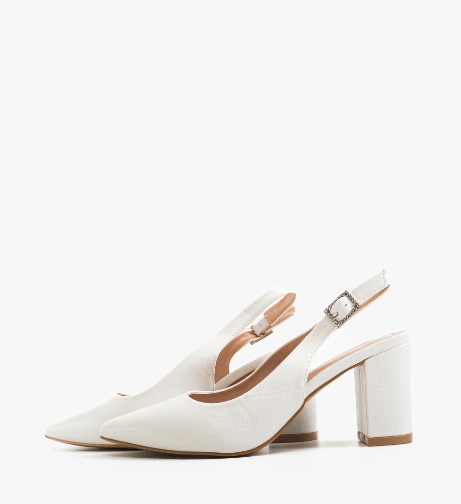 Pantofi Dama Leona Albi | Eleganță și Rafinament - imagine 6