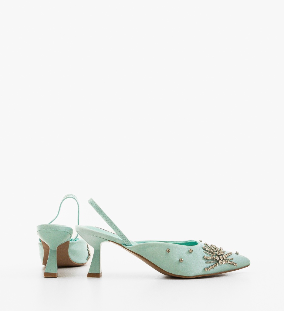 Pantofi Betsy Turcoaz cu Toc Eleganți - imagine 2