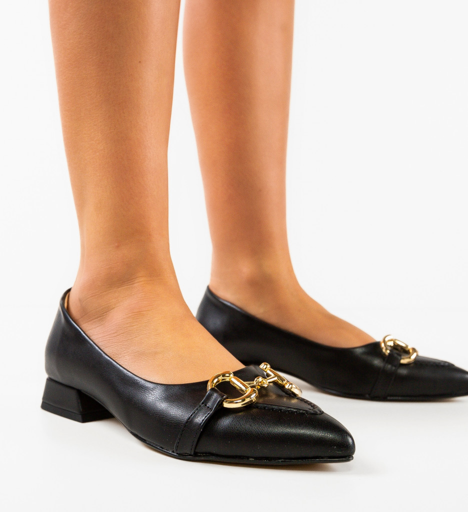 Pantofi Lipse Negri Eleganți cu Toc