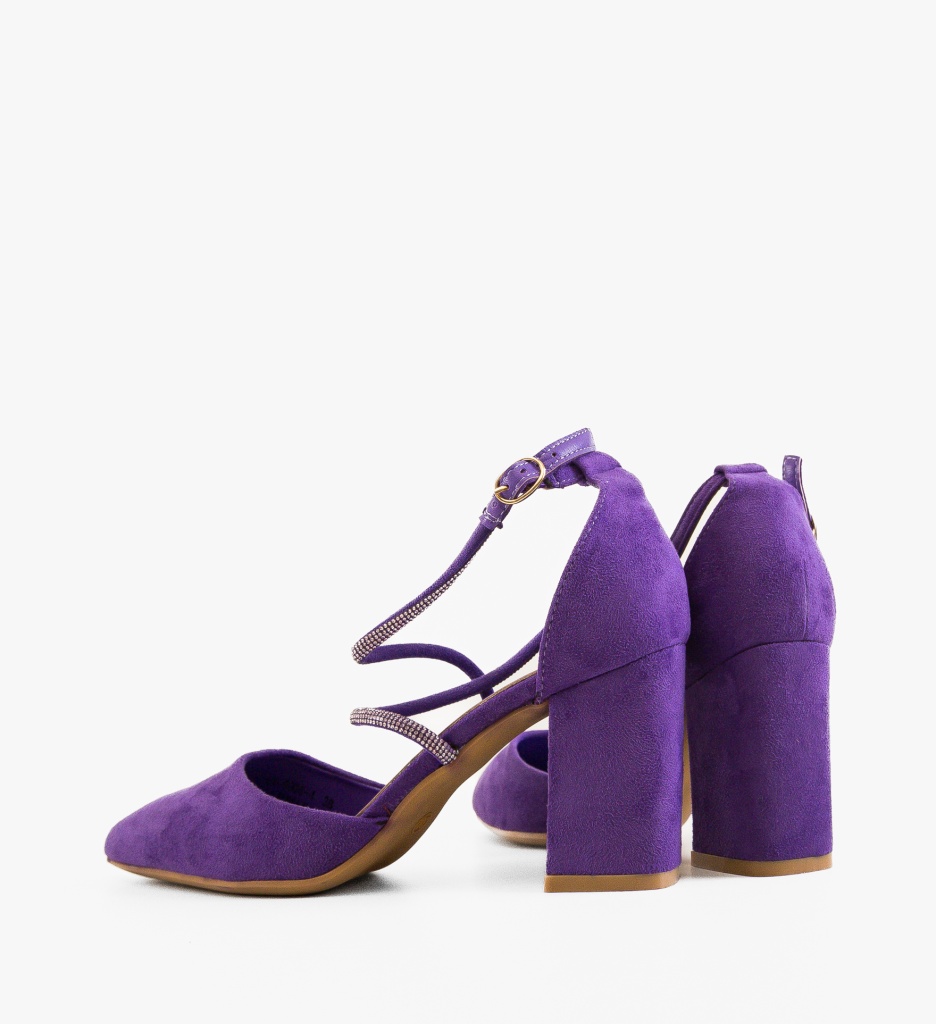 Pantofi dama Yunu Mov cu toc elegant - imagine 6
