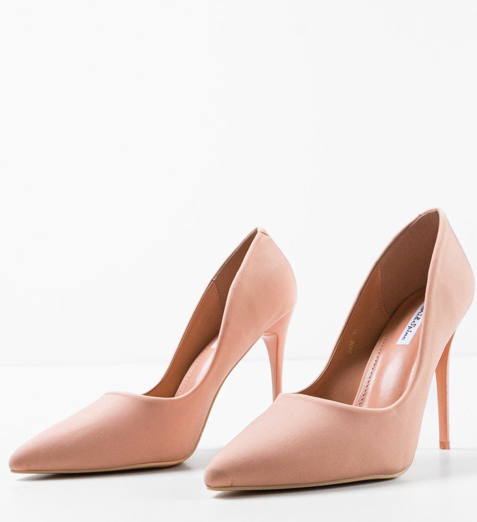 Pantofi dama Ochoa Roz cu toc elegant - imagine 6