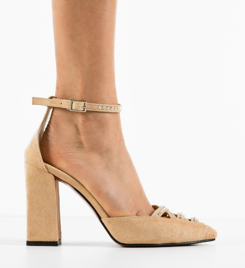 Pantofi Alcho Bej cu Toc - Eleganță Asigurată - imagine 4