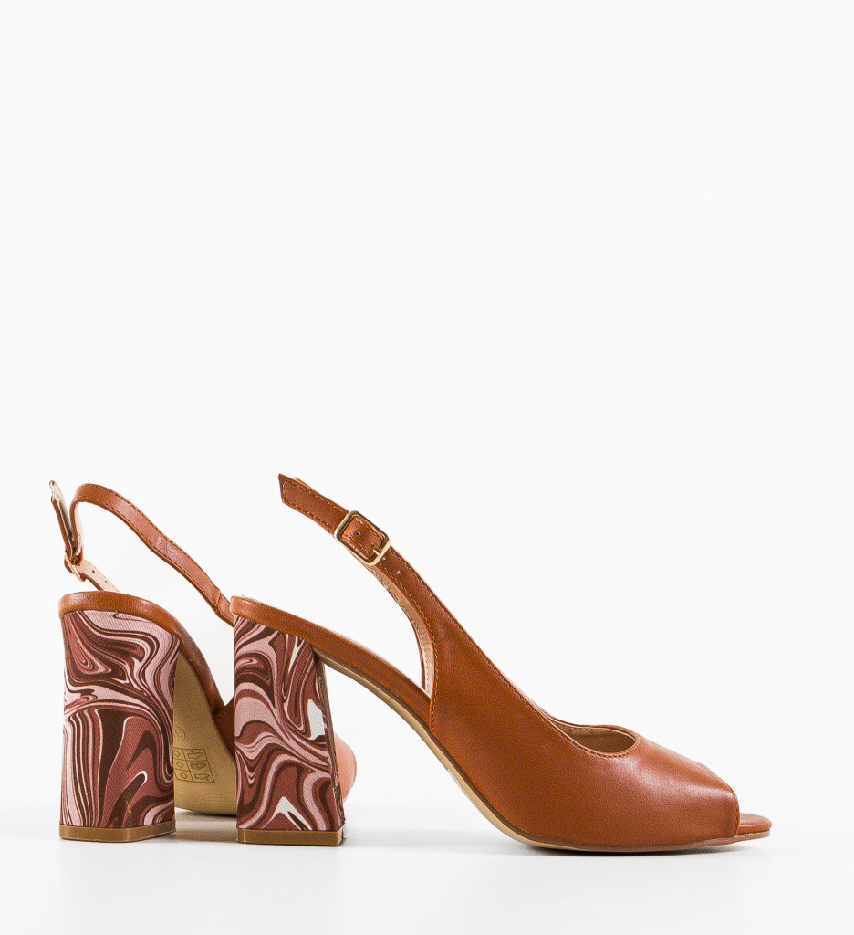 Sandale cu Toc Flogre Camel - Eleganță și Confort - imagine 5