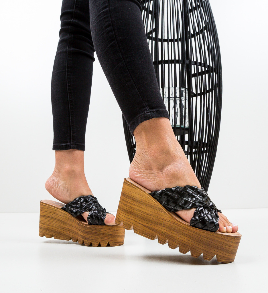 Sandale Platforme Ellie Negre - Stil si Confort