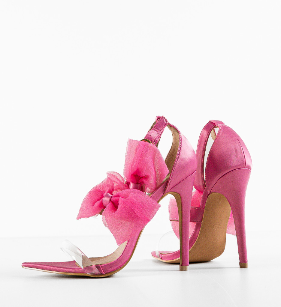Sandale cu Toc Jagoda Roz | Stil Feminin - imagine 7