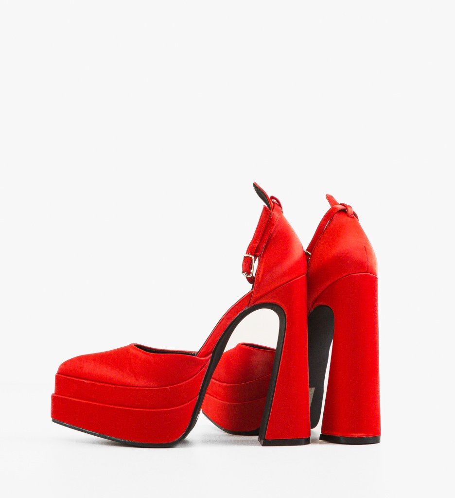 Pantofi Amira Rosii cu Toc Eleganți - imagine 5