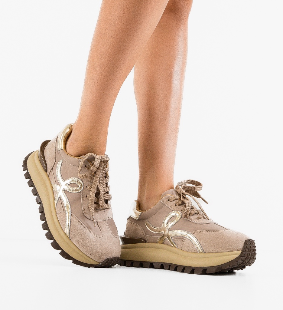 Sneakers Dama Amotto Bej | Confort și Stil - imagine 3