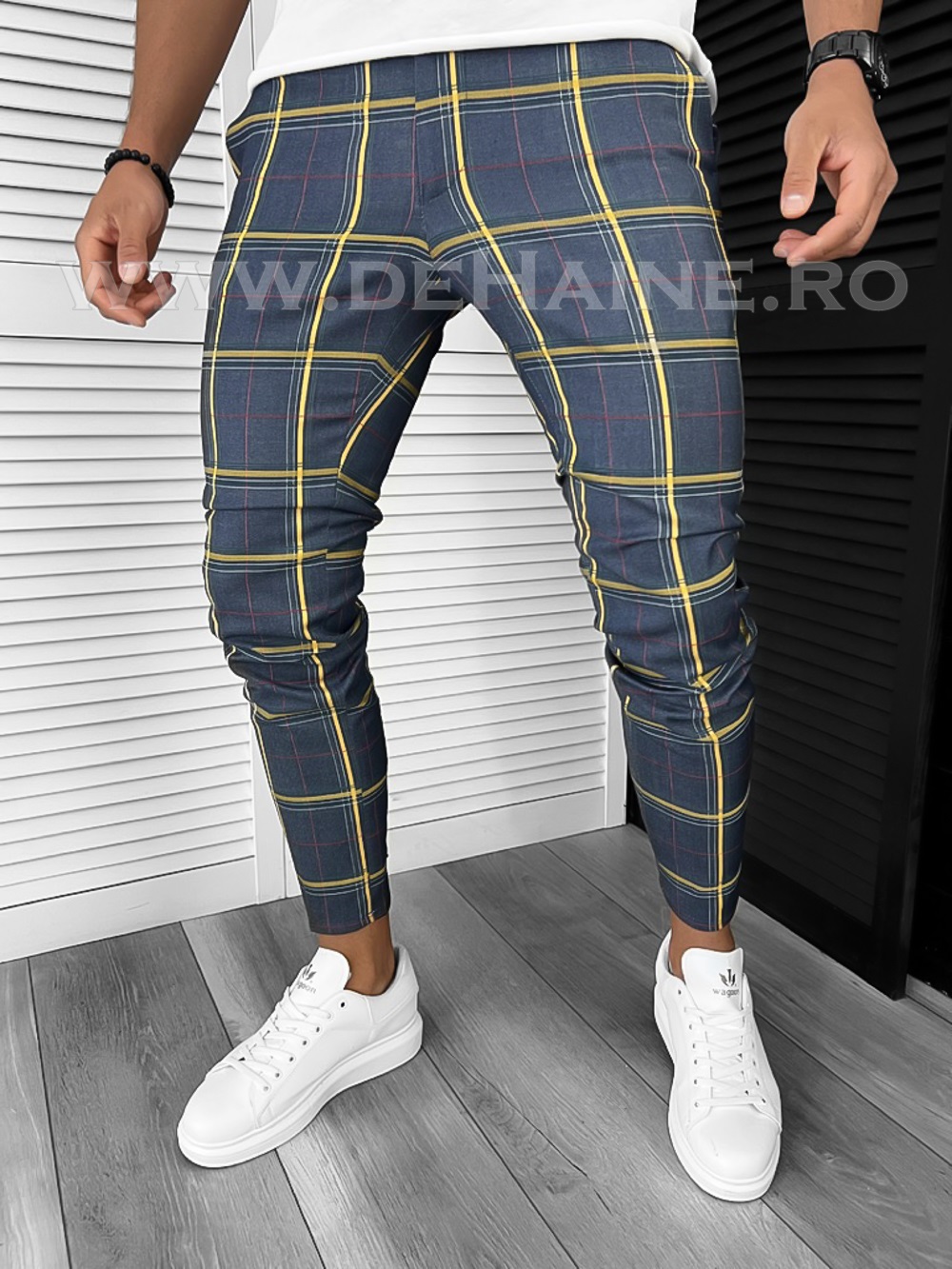 Pantaloni Barbati Bleumarin Carouri Regular Fit