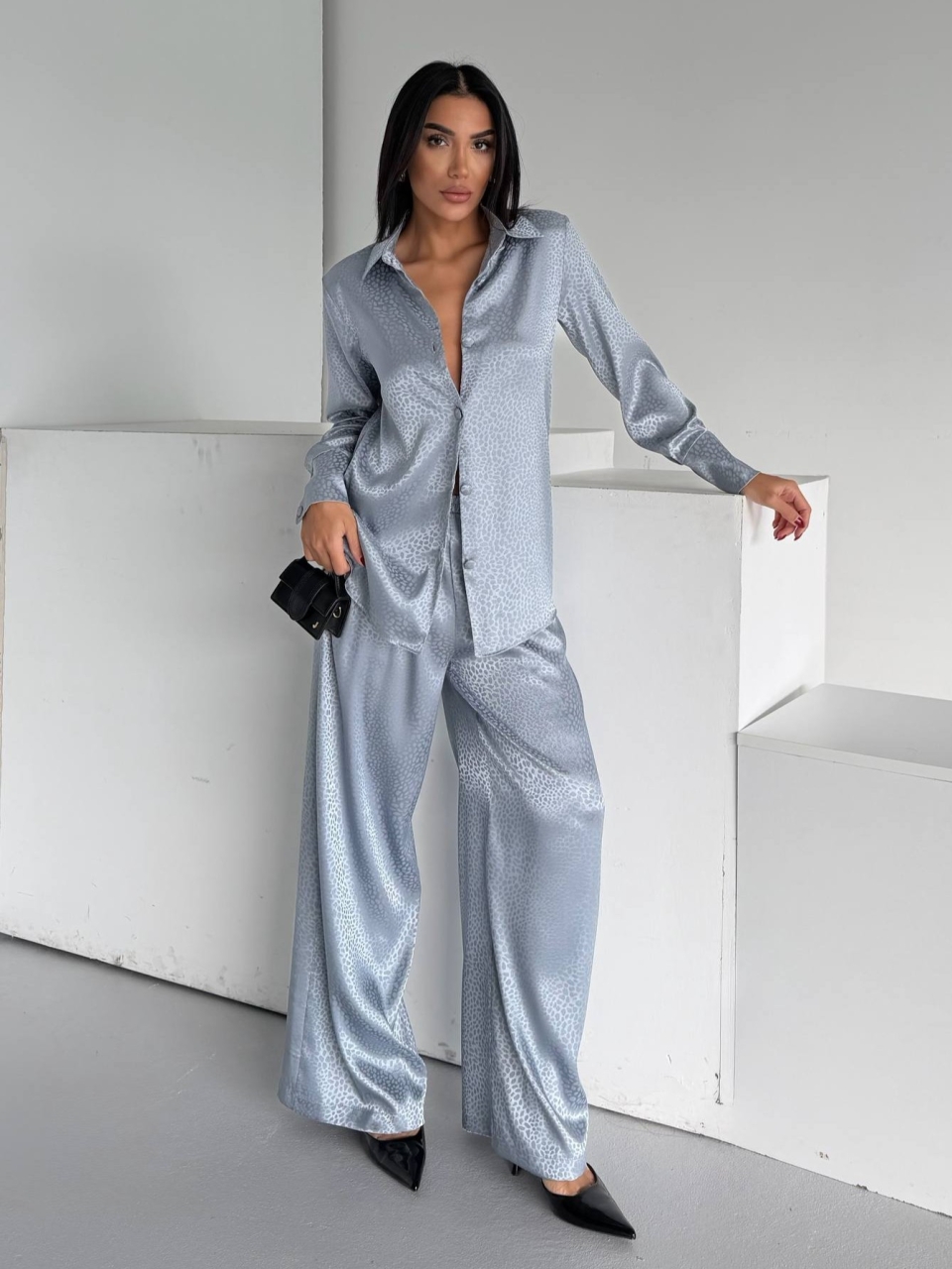 Set Pijama Dama Delis Gri 2 Piese