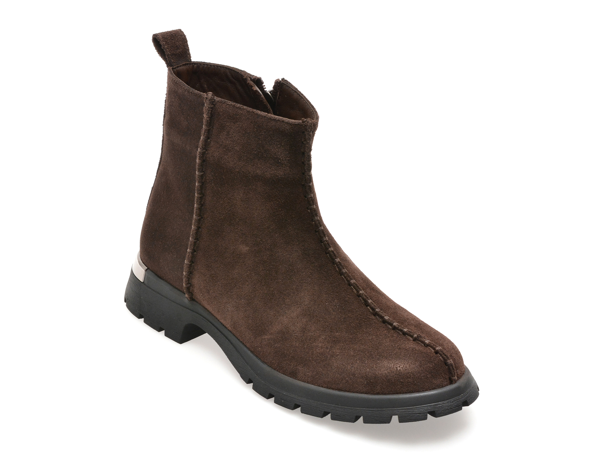 Ghete IMAGE piele intoarsa maro - confort elegant