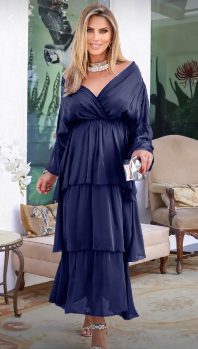 Rochie Lungă Eleganță Bleumarin | Shopika