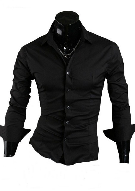 Cămăși bărbați ZR MAN neagră slim fit elegantă