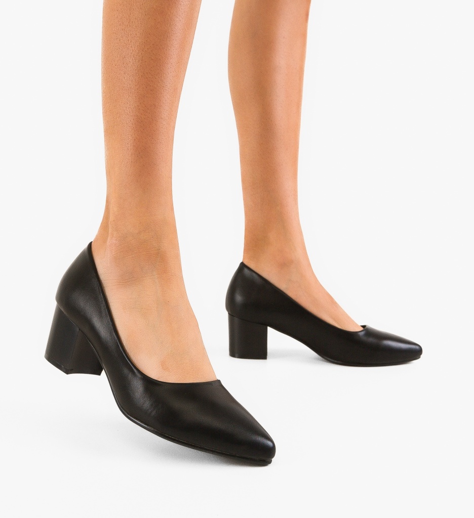 Pantofi Dama cu Toc Negri | Stil și Eleganță