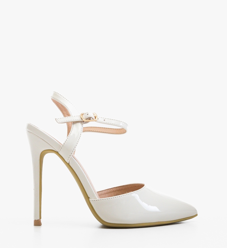 Pantofi Stiletto Dama Albi Eleganți - imagine 6