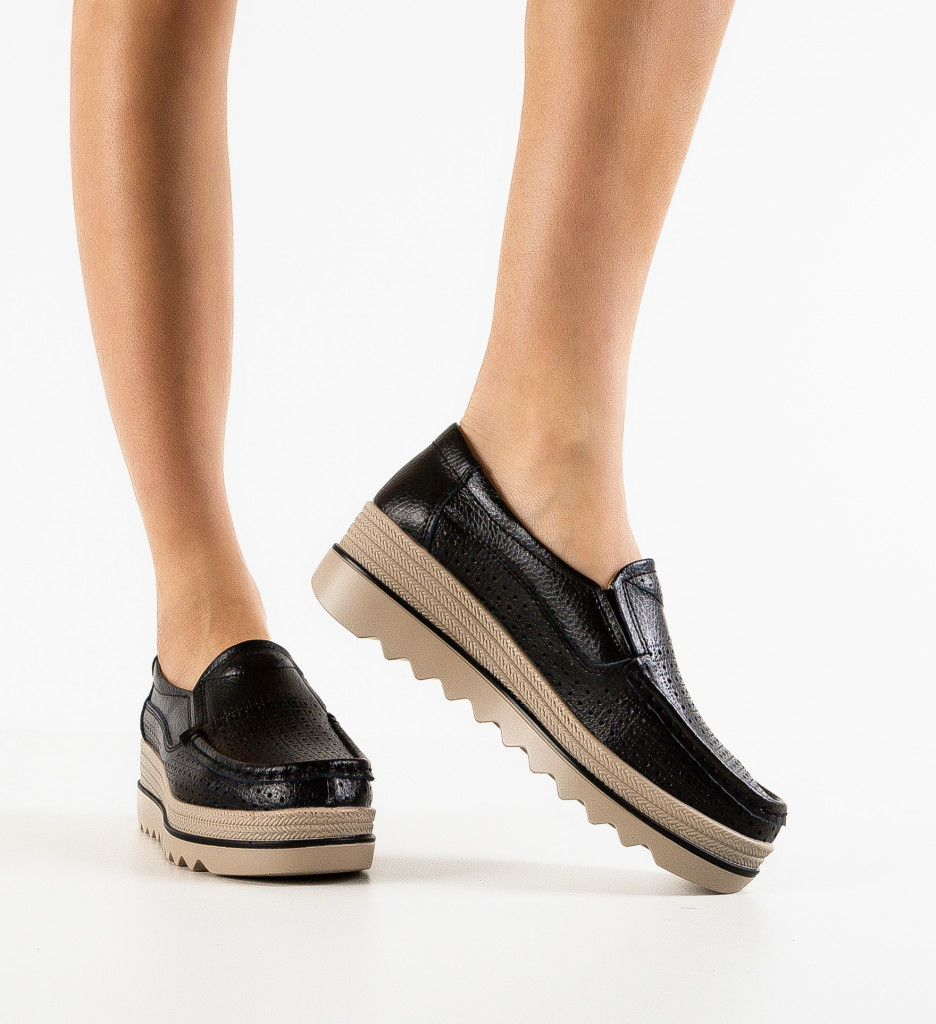 Pantofi Casual Krat Negri - Confort și Eleganță