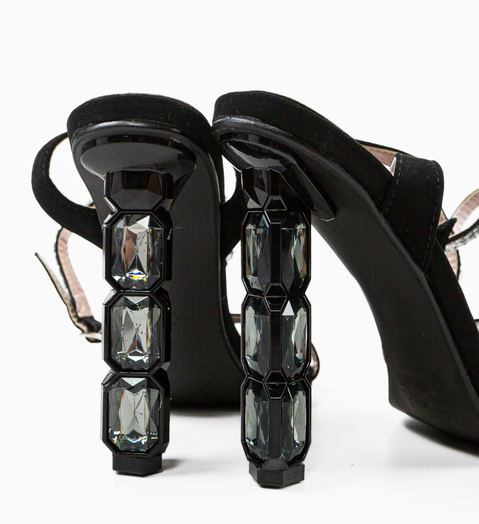 Sandale Daimand Negre | Toc Elegant | Stil Clasic - imagine 6