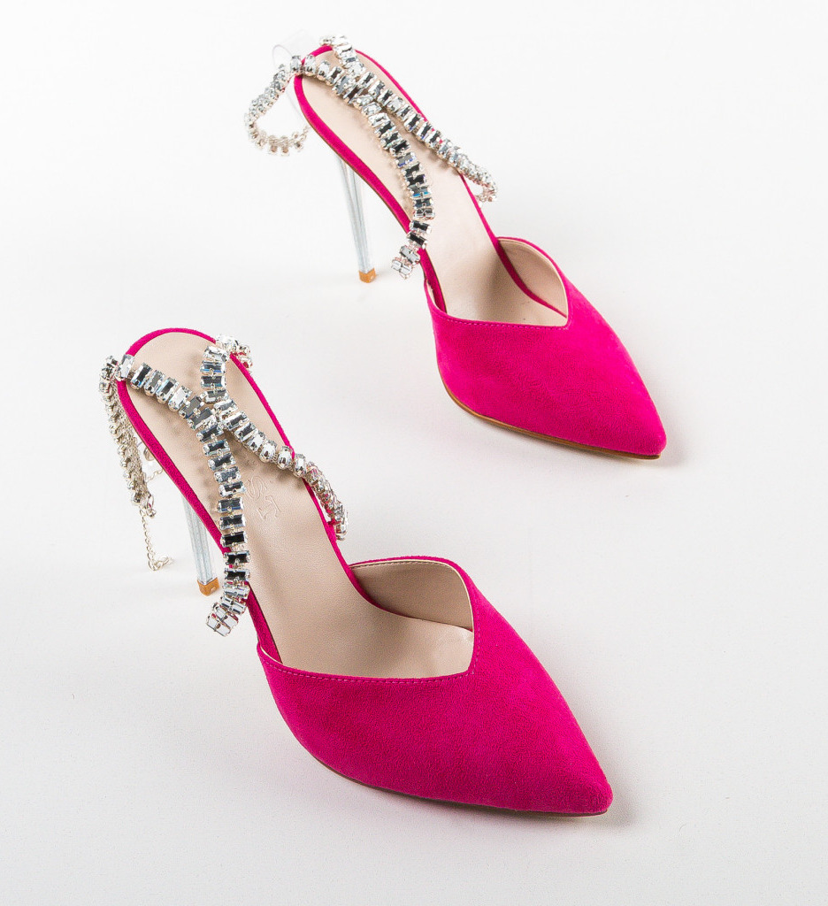 Pantofi Snaider Fuchsia cu toc elegant - imagine 5
